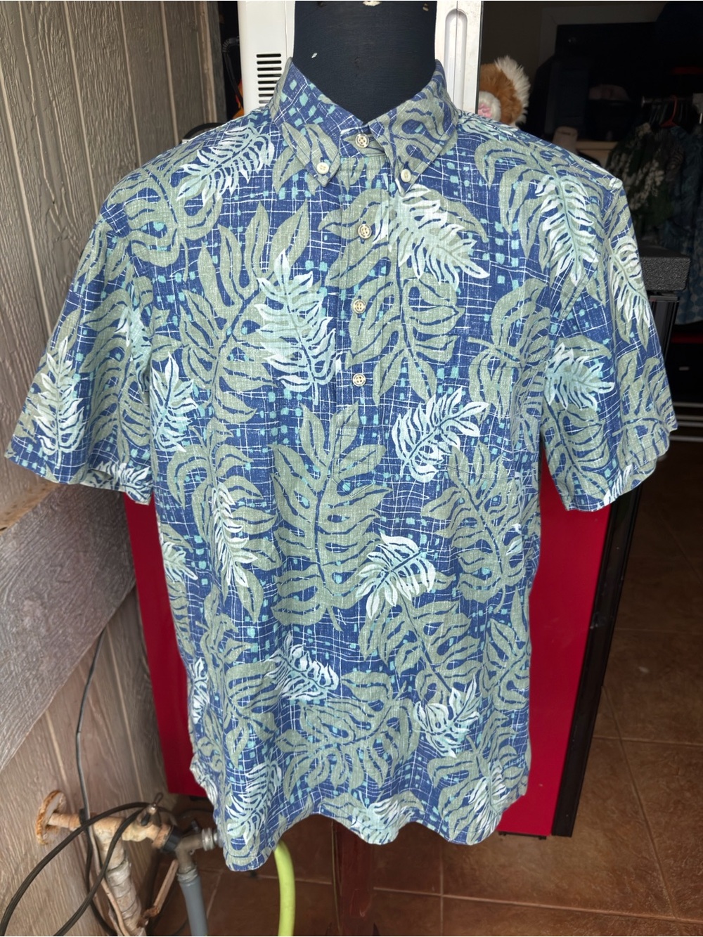 PreOwned Reyn Spooner Classic Hawaiian Print Multicolored Pullover Men's Large